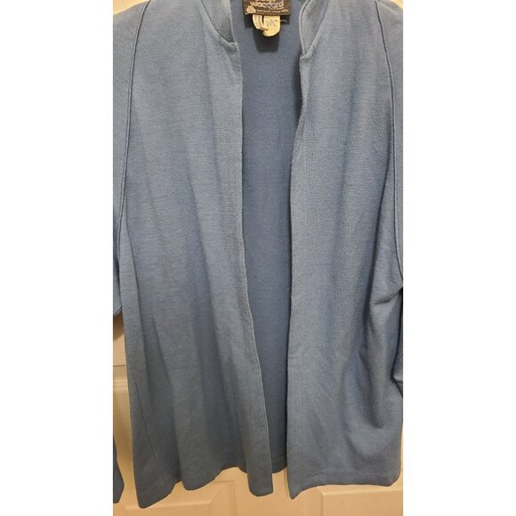 Vtg Simone Alexander for Patty Woodard Open Front Cardigan 100% Wool Blue Sz 7/8 - Picture 3 of 8